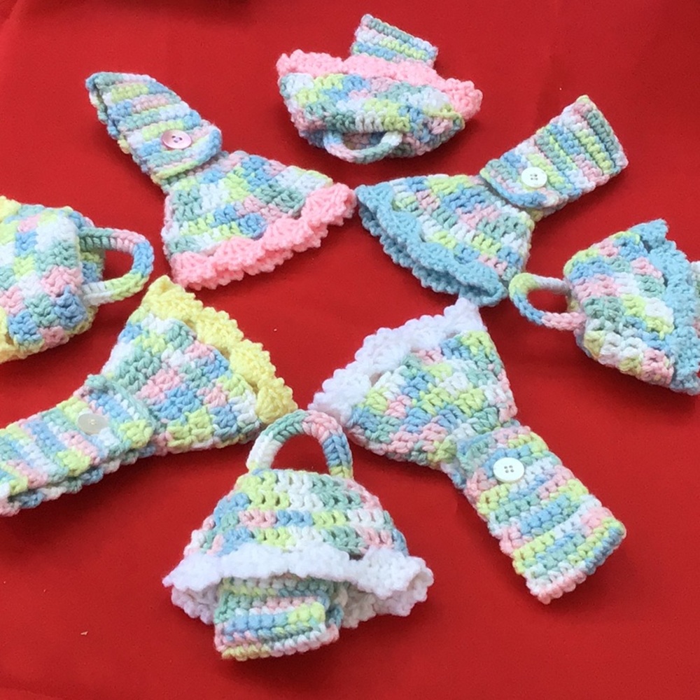 Handmade crochet Towel Toppers (set of 8)